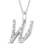 Photo of Aabha "W" 1/8 Carat T.W. Lab Grown Diamond Pendant 14K White Gold [CP1753W]