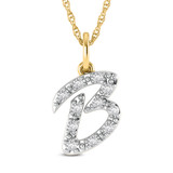 Photo of Aabha "B" 1/8 CT. T.W. Lab Grown Diamond Pendant 10K Yellow Gold [CP1732Y]