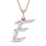 Photo of Aabha "E" 1/10 Carat T.W. Lab Grown Diamond Pendant 10K Rose Gold [CP1735R]