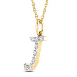 Photo of Aabha "J" 1/10 CT. T.W. Lab Grown Diamond Pendant 14K Yellow Gold [CP1740Y]