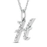 Photo of Aabha "H" 1/10 Carat T.W. Lab Grown Diamond Pendant 14K White Gold [CP1738W]