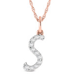 Photo of Aabha "S" 1/8 Carat T.W. Lab Grown Diamond Pendant 10K Rose Gold [CP1749R]