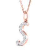 Photo of Aabha "S" 1/8 Carat T.W. Lab Grown Diamond Pendant 10K Rose Gold [CP1749R]