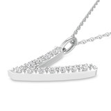 Photo of Aabha "V" 1/8 CT. T.W. Lab Grown Diamond Pendant 14K White Gold [CP1752W]
