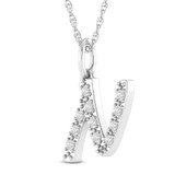 Photo of Aabha "N" 1/8 CT. T.W. Lab Grown Diamond Pendant 10K White Gold [CP1744W]