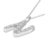 Photo of Aabha "N" 1/8 CT. T.W. Lab Grown Diamond Pendant 10K White Gold [CP1744W]