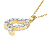 Photo of Aabha "Q" 1/8 Carat T.W. Lab Grown Diamond Pendant 14K Yellow Gold [CP1747Y]