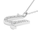 Photo of Aabha "U" 1/8 CT. T.W. Lab Grown Diamond Pendant 10K White Gold [CP1751W]