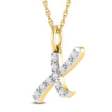 Photo of Aabha "X" 1/8 Carat T.W. Lab Grown Diamond Pendant 14K Yellow Gold [CP1754Y]