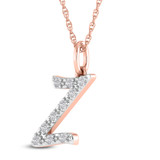 Photo of Aabha "Z" 1/8 CT. T.W. Lab Grown Diamond Pendant 10K Rose Gold [CP1756R]