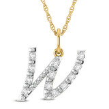 Photo of Aabha "W" 1/8 Carat T.W. Lab Grown Diamond Pendant 10K Yellow Gold [CP1753Y]