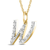 Photo of Aabha "W" 1/8 Carat T.W. Lab Grown Diamond Pendant 10K Yellow Gold [CP1753Y]