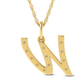 Photo of Aabha "W" 1/8 Carat T.W. Lab Grown Diamond Pendant 10K Yellow Gold [CP1753Y]