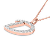 Photo of Aabha "D" 1/8 Carat T.W. Lab Grown Diamond Pendant 10K Rose Gold [CP1734R]
