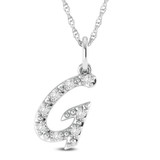 Photo of Aabha "G" 1/10 CT. T.W. Lab Grown Diamond Pendant 14K White Gold [CP1737W]