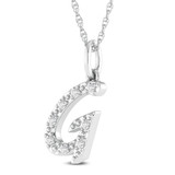 Photo of Aabha "G" 1/10 CT. T.W. Lab Grown Diamond Pendant 14K White Gold [CP1737W]