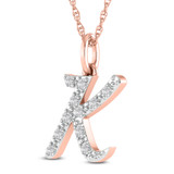 Photo of Aabha "K" 1/8 CT. T.W. Lab Grown Diamond Pendant 10K Rose Gold [CP1741R]