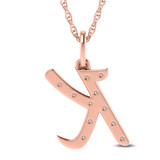 Photo of Aabha "K" 1/8 CT. T.W. Lab Grown Diamond Pendant 10K Rose Gold [CP1741R]