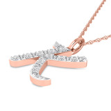 Photo of Aabha "K" 1/8 CT. T.W. Lab Grown Diamond Pendant 10K Rose Gold [CP1741R]