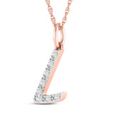 Photo of Aabha "L" 1/10 CT. T.W. Lab Grown Diamond Pendant 14K Rose Gold [CP1742R]