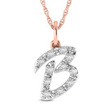 Photo of Aabha "B" 1/8 Carat T.W. Lab Grown Diamond Pendant 10K Rose Gold [CP1732R]