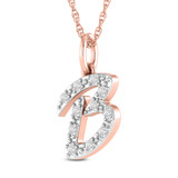Photo of Aabha "B" 1/8 Carat T.W. Lab Grown Diamond Pendant 10K Rose Gold [CP1732R]