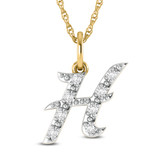 Photo of Aabha "H" 1/10 CT. T.W. Lab Grown Diamond Pendant 10K Yellow Gold [CP1738Y]