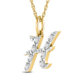 Photo of Aabha "H" 1/10 CT. T.W. Lab Grown Diamond Pendant 10K Yellow Gold [CP1738Y]