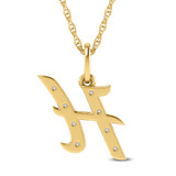 Photo of Aabha "H" 1/10 CT. T.W. Lab Grown Diamond Pendant 10K Yellow Gold [CP1738Y]