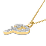 Photo of Aabha "P" 1/8 Carat T.W. Lab Grown Diamond Pendant 14K Yellow Gold [CP1746Y]