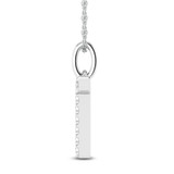 Photo of Aabha "T" 1/8 Carat T.W. Lab Grown Diamond Pendant 10K White Gold [CP1750W]