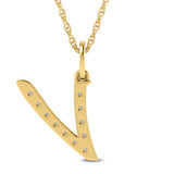 Photo of Aabha "V" 1/8 Carat T.W. Lab Grown Diamond Pendant 10K Yellow Gold [CP1752Y]