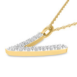 Photo of Aabha "V" 1/8 Carat T.W. Lab Grown Diamond Pendant 10K Yellow Gold [CP1752Y]