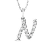 Photo of Aabha "N" 1/8 CT. T.W. Lab Grown Diamond Pendant 14K White Gold [CP1744W]