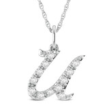 Photo of Aabha "U" 1/8 CT. T.W. Lab Grown Diamond Pendant 14K White Gold [CP1751W]