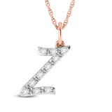 Photo of Aabha "Z" 1/8 Carat T.W. Lab Grown Diamond Pendant 14K Rose Gold [CP1756R]