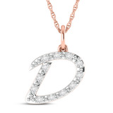 Photo of Aabha "D" 1/8 CT. T.W. Lab Grown Diamond Pendant 14K Rose Gold [CP1734R]
