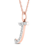 Photo of Aabha "J" 1/10 CT. T.W. Lab Grown Diamond Pendant 10K Rose Gold [CP1740R]