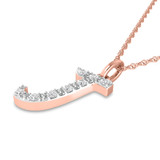 Photo of Aabha "J" 1/10 CT. T.W. Lab Grown Diamond Pendant 10K Rose Gold [CP1740R]