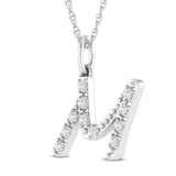 Photo of Aabha "M" 1/8 CT. T.W. Lab Grown Diamond Pendant 14K White Gold [CP1743W]