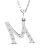 Photo of Aabha "M" 1/8 CT. T.W. Lab Grown Diamond Pendant 14K White Gold [CP1743W]