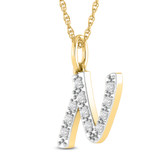 Photo of Aabha "N" 1/8 Carat T.W. Lab Grown Diamond Pendant 10K Yellow Gold [CP1744Y]