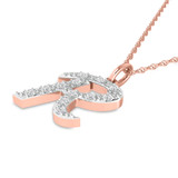 Photo of Aabha "R" 1/8 Carat T.W. Lab Grown Diamond Pendant 14K Rose Gold [CP1748R]