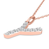Photo of Aabha "Y" 1/8 CT. T.W. Lab Grown Diamond Pendant 14K Rose Gold [CP1755R]