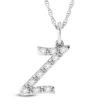 Photo of Aabha "Z" 1/8 Carat T.W. Lab Grown Diamond Pendant 10K White Gold [CP1756W]