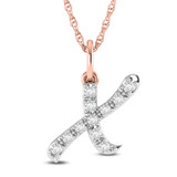 Photo of Aabha "X" 1/8 Carat T.W. Lab Grown Diamond Pendant 10K Rose Gold [CP1754R]