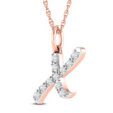 Photo of Aabha "X" 1/8 Carat T.W. Lab Grown Diamond Pendant 10K Rose Gold [CP1754R]