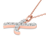 Photo of Aabha "X" 1/8 Carat T.W. Lab Grown Diamond Pendant 10K Rose Gold [CP1754R]