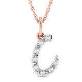 Photo of Aabha "C" 1/10 CT. T.W. Lab Grown Diamond Pendant 14K Rose Gold [CP1733R]