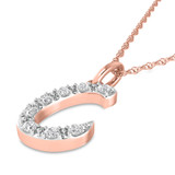 Photo of Aabha "C" 1/10 CT. T.W. Lab Grown Diamond Pendant 14K Rose Gold [CP1733R]